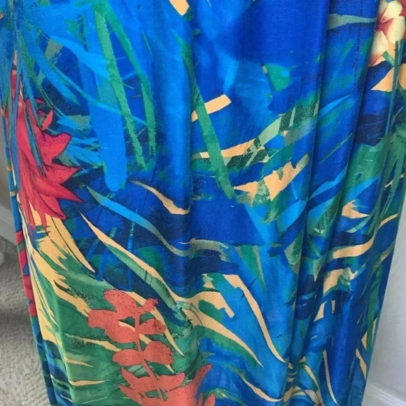 Soma halter key hole maxi dress blue floral print size small - Picture 4 of 7